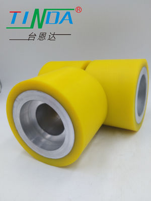 Gepersonaliseerde kleur Laag geluidsniveau Rubber Roller Wheel slijtvast Lange levensduur Polyurethane